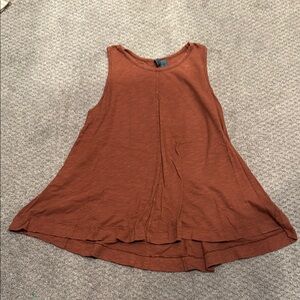 Left of Center - Burnt Orange A-Line Sleeveless Tank Top 100% Cotton